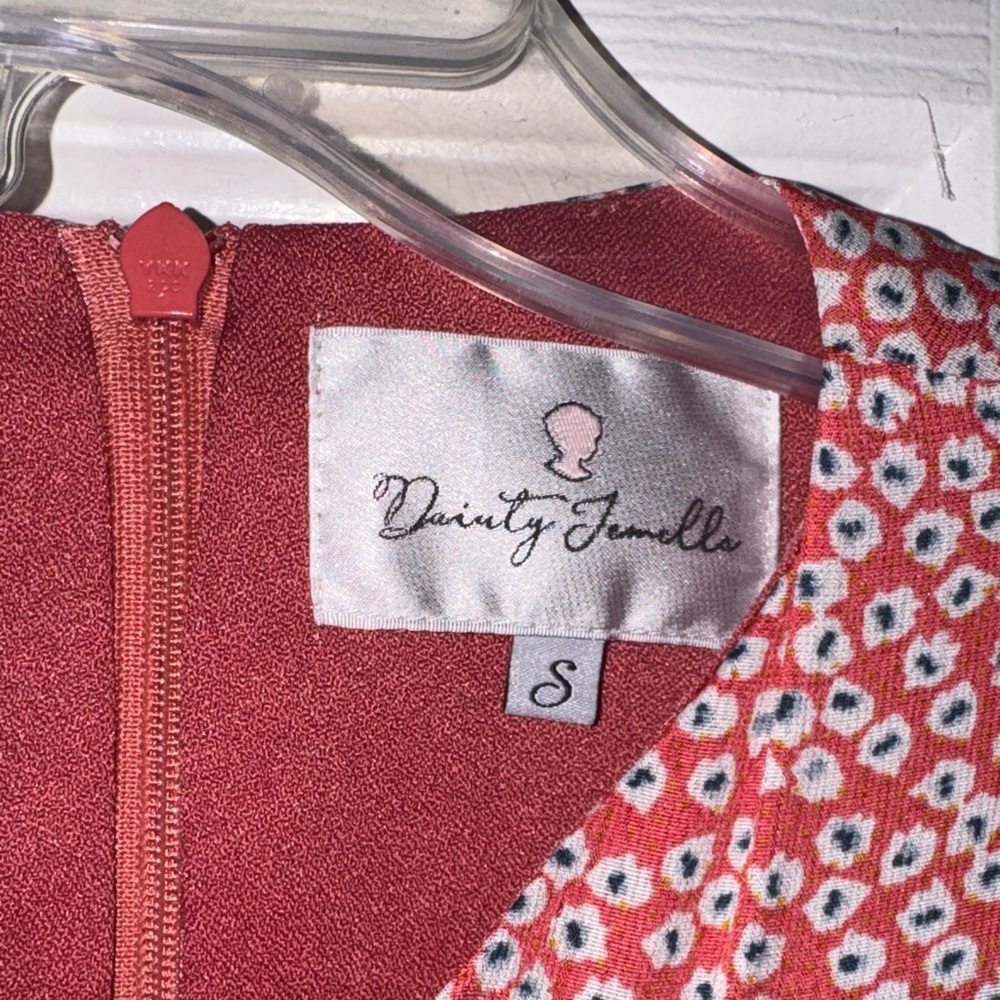 Dainty Jewells Red Floral Ruffle Tiered Dress - Picture 2 of 5